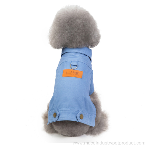 warm jeans puppy harness coat dog Denim jacket